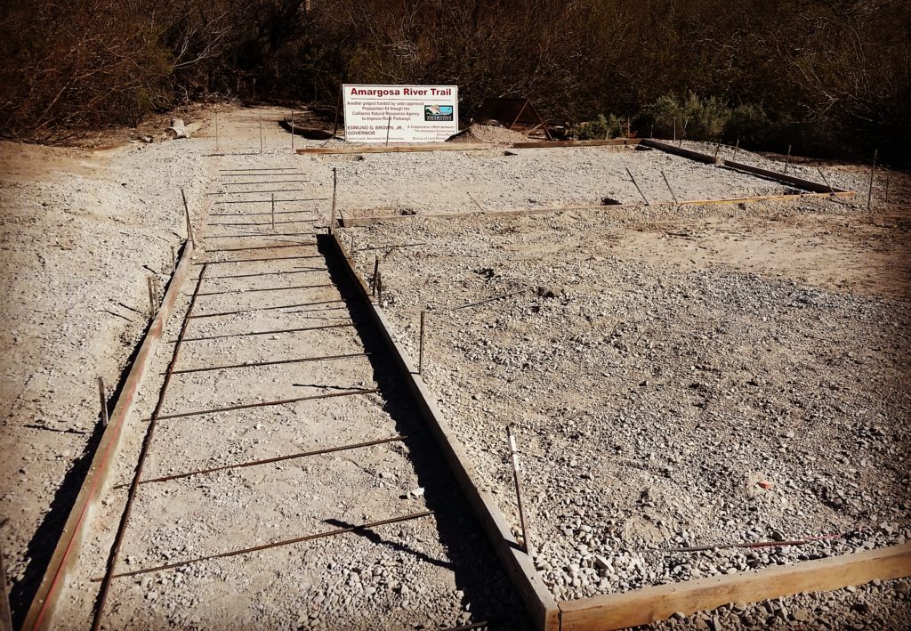 Concrete forms at the China Ranch trailhead.