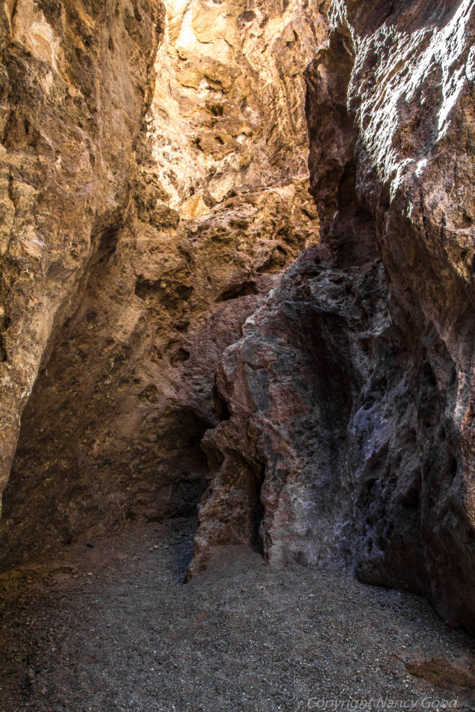 The dark and mysterious Slot Canyon, a destination of the new trail. 