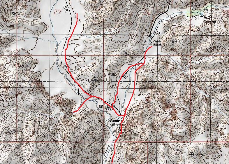 The Amargosa Canyon trail system.